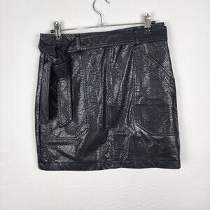 Shinestar Vegan Leather Mini Skirt S